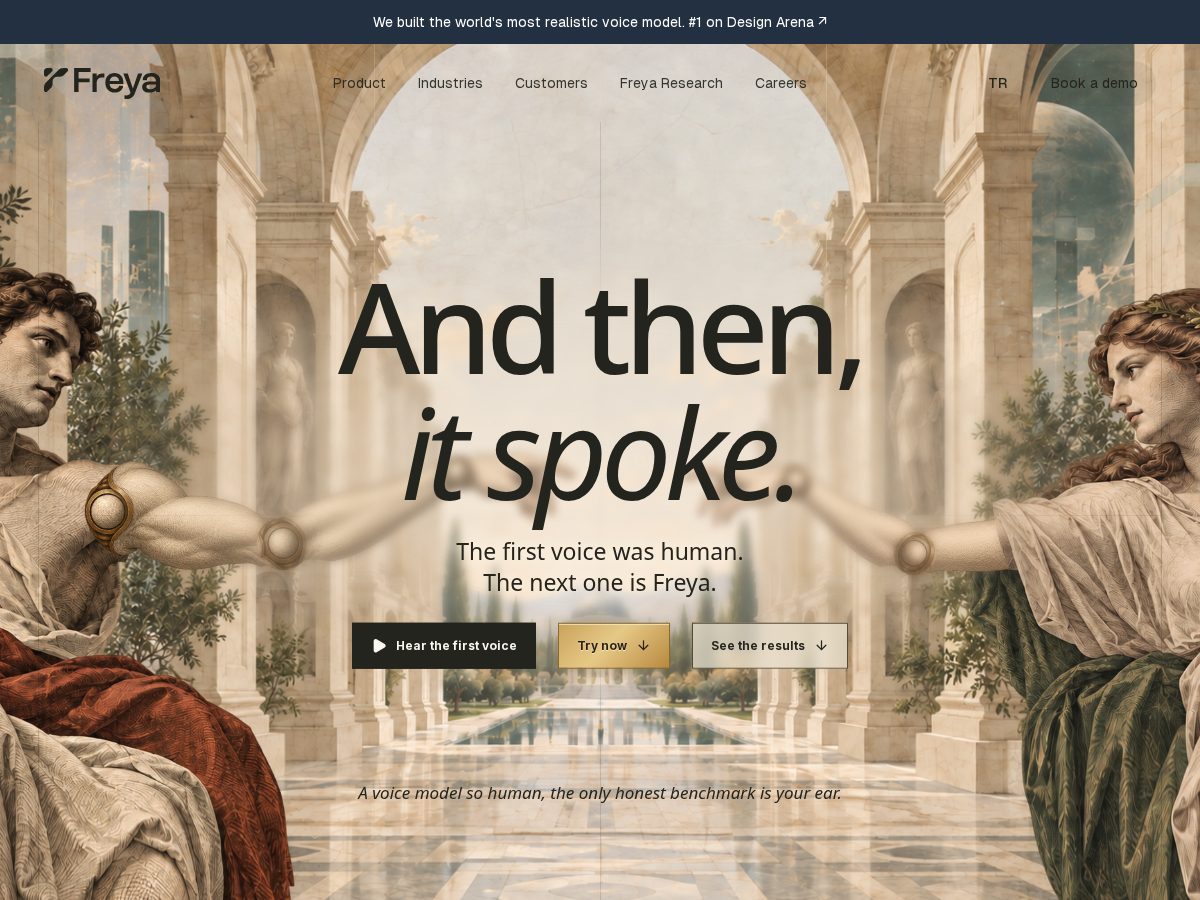 Landing-page snapshot of freya-inc.com