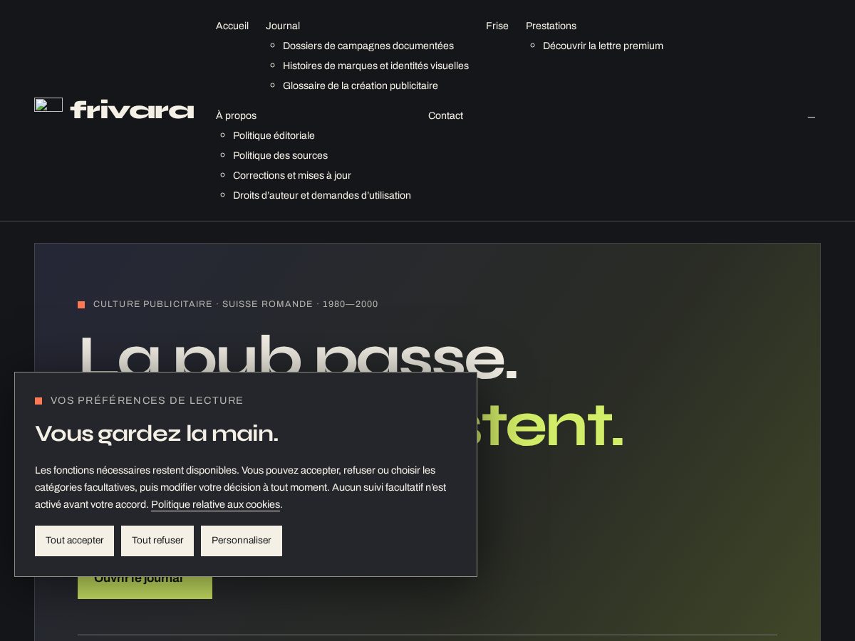 Landing-page snapshot of frivara.com