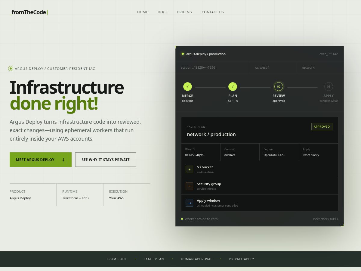 Landing-page snapshot of fromthecode.com