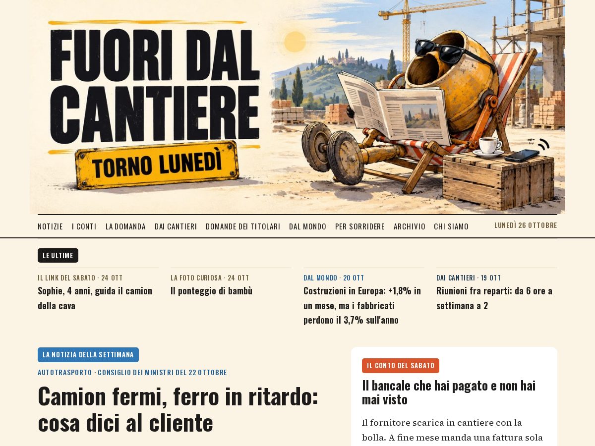 Landing-page snapshot of fuoridalcantiere.com