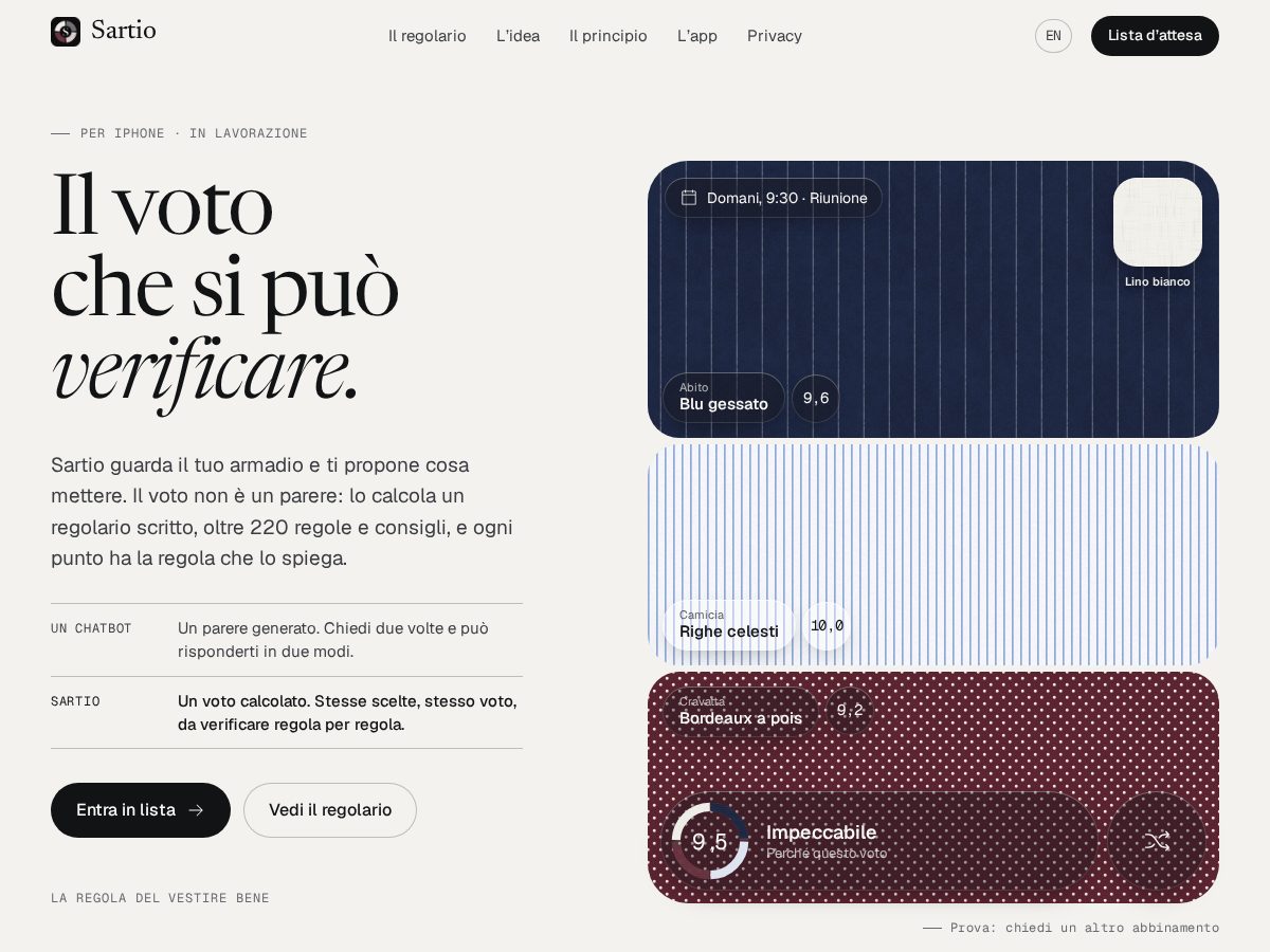 Landing-page snapshot of getsartio.com
