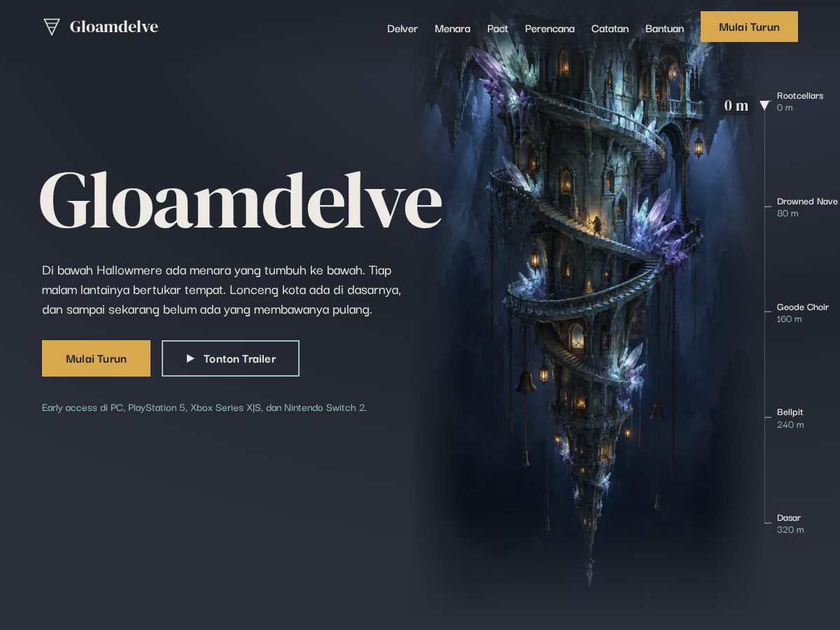 Landing-page snapshot of gloamdelve.com