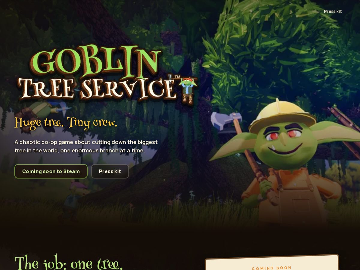 Landing-page snapshot of goblintreeservice.com