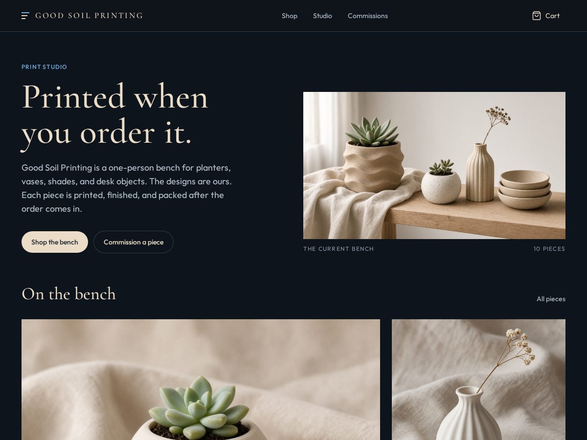 Landing-page snapshot of goodsoilprinting.com