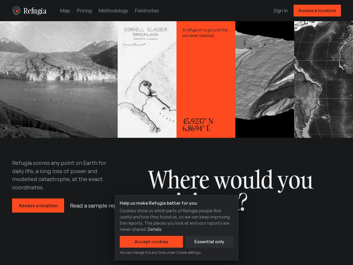 Landing-page snapshot of gorefugia.com