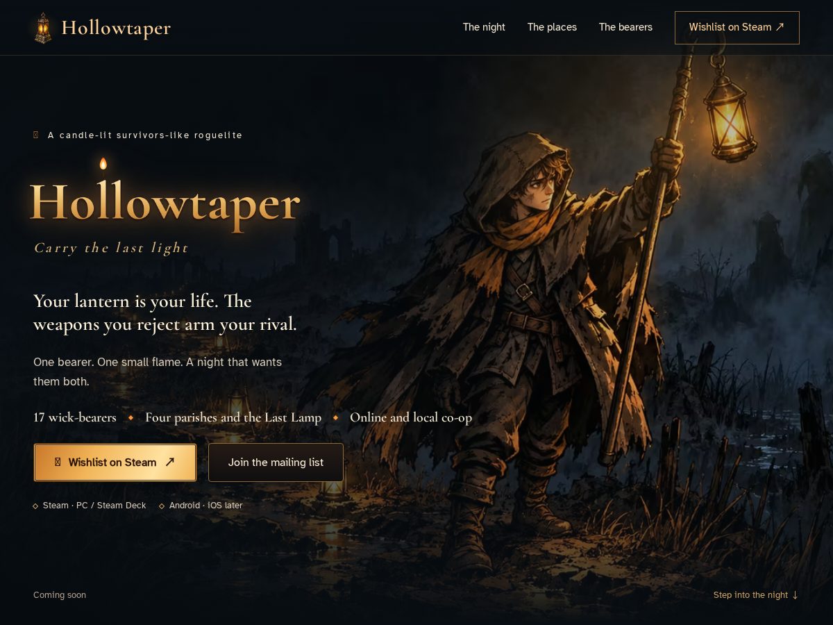 Landing-page snapshot of hollowtaper.com