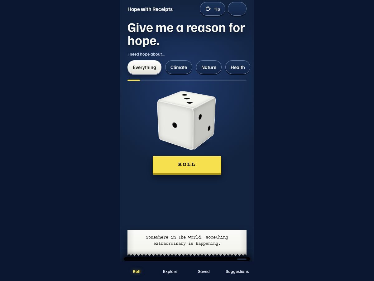 Landing-page snapshot of hopewithreceipts.com