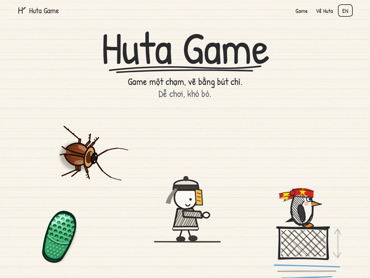 Landing-page snapshot of hutagame.com