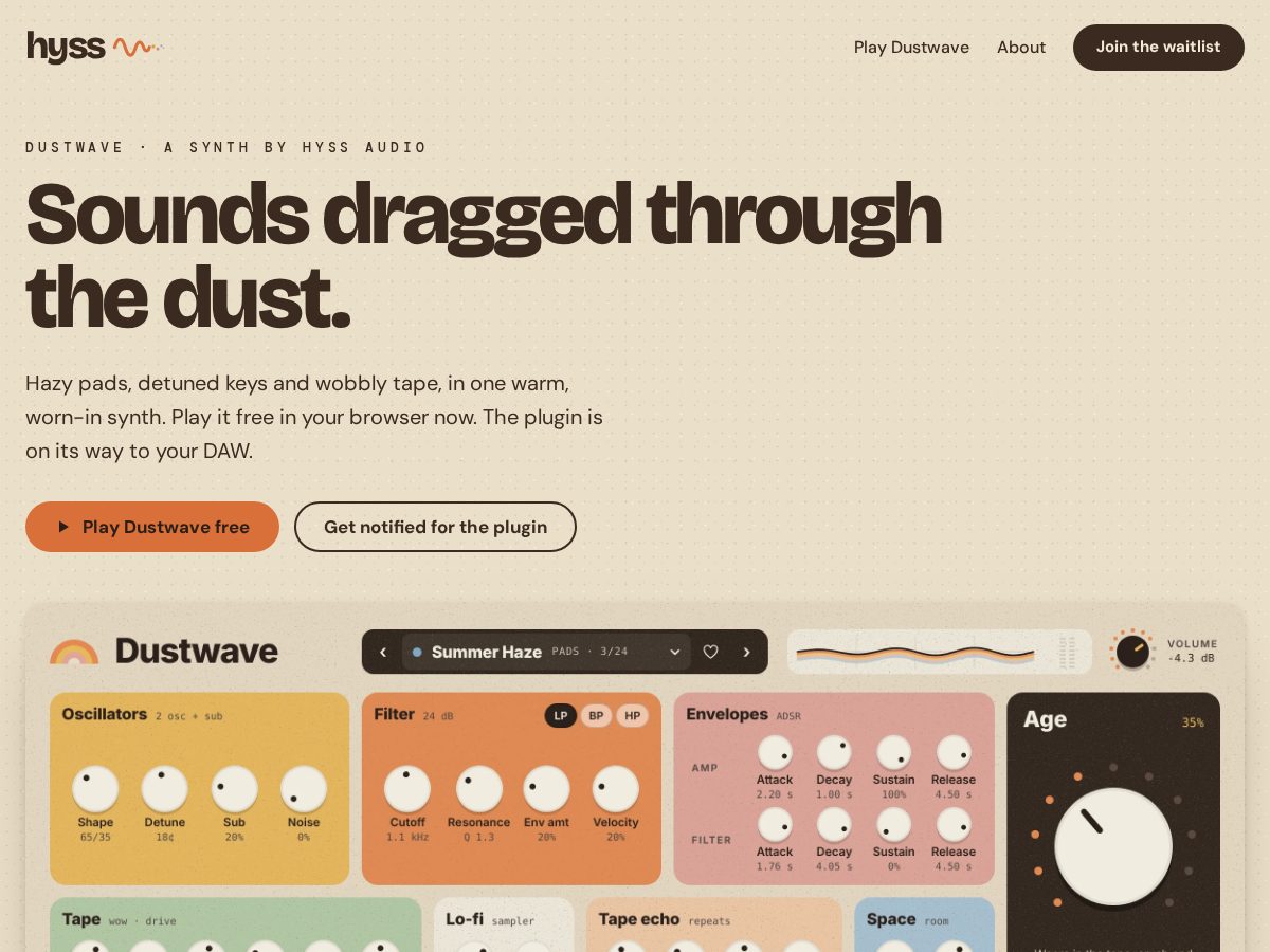 Landing-page snapshot of hyssaudio.com
