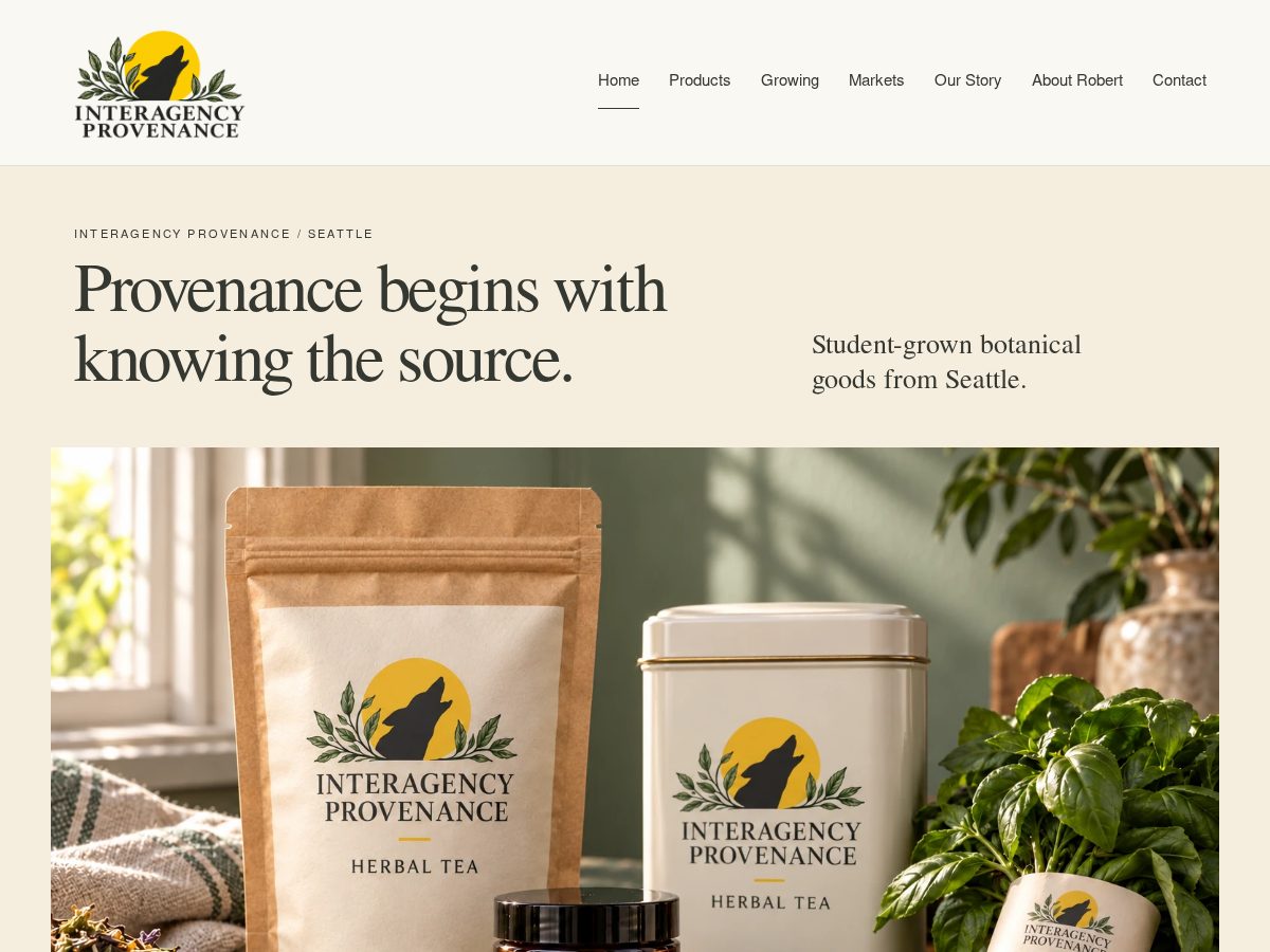 Landing-page snapshot of interagencyprovenance.org
