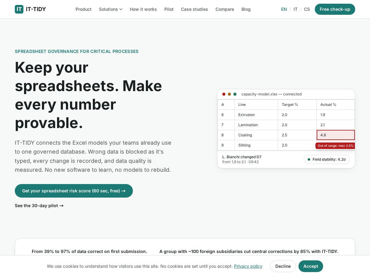 Landing-page snapshot of it-tidy.online