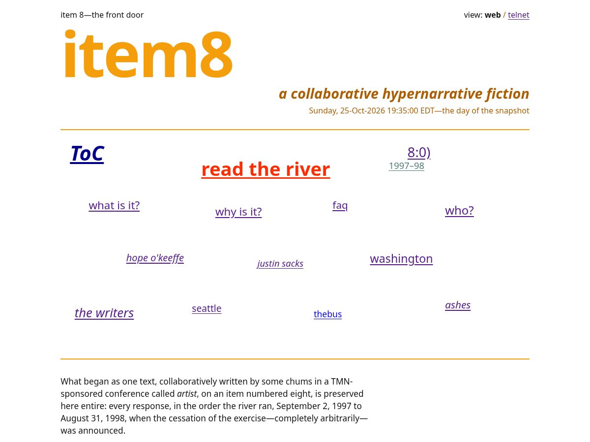 Landing-page snapshot of item8.org
