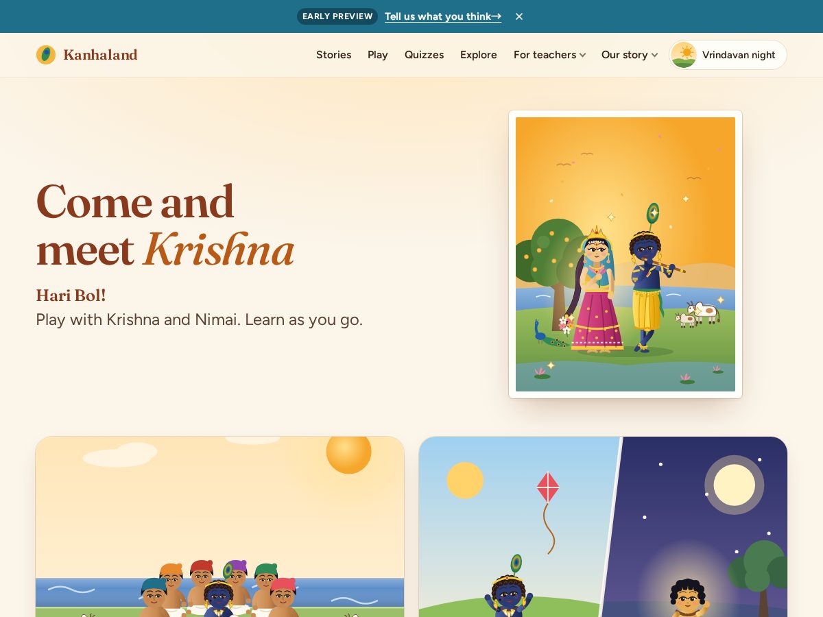 Landing-page snapshot of kanhaland.org