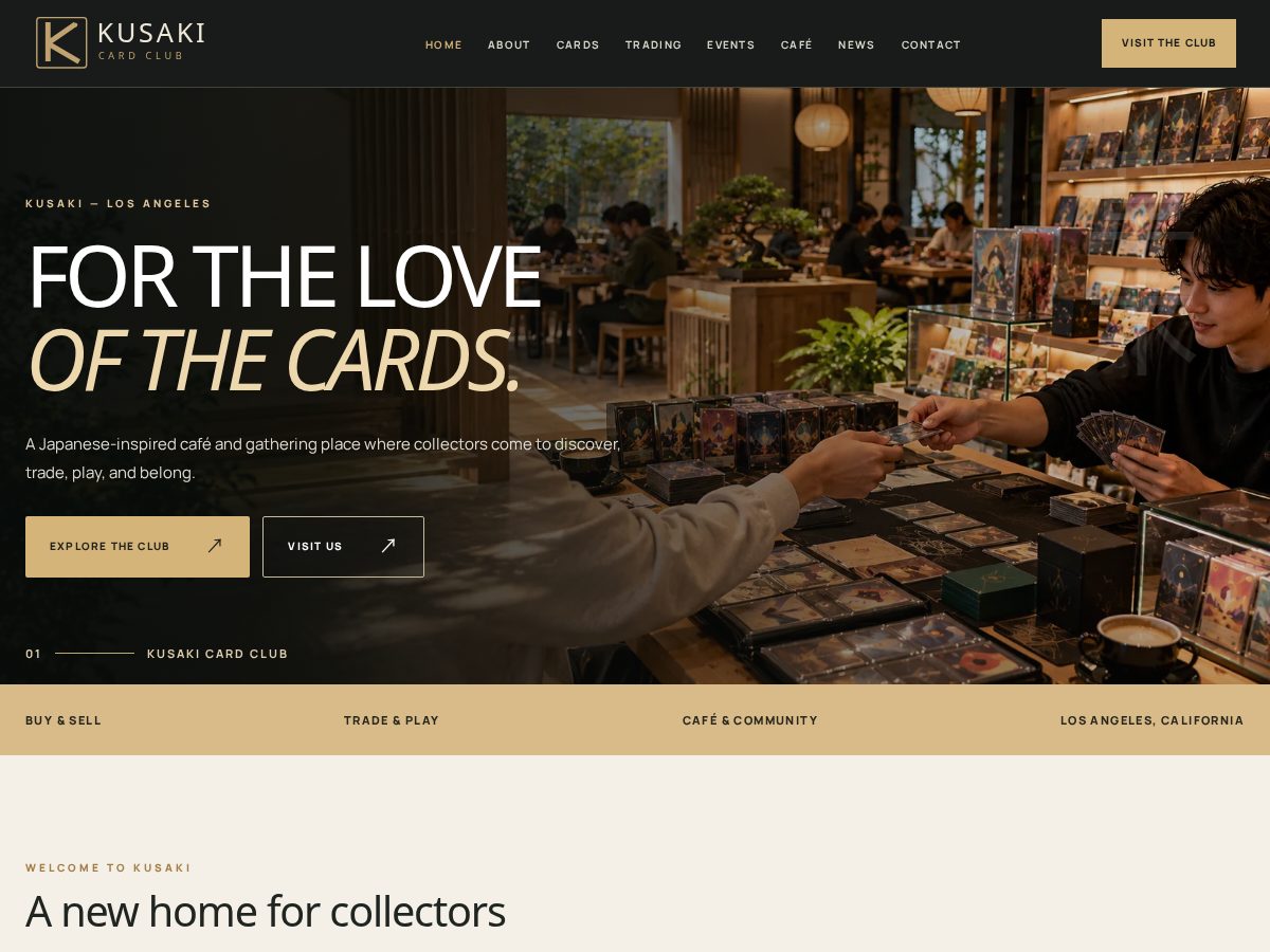 Landing-page snapshot of kusakicardclub.com