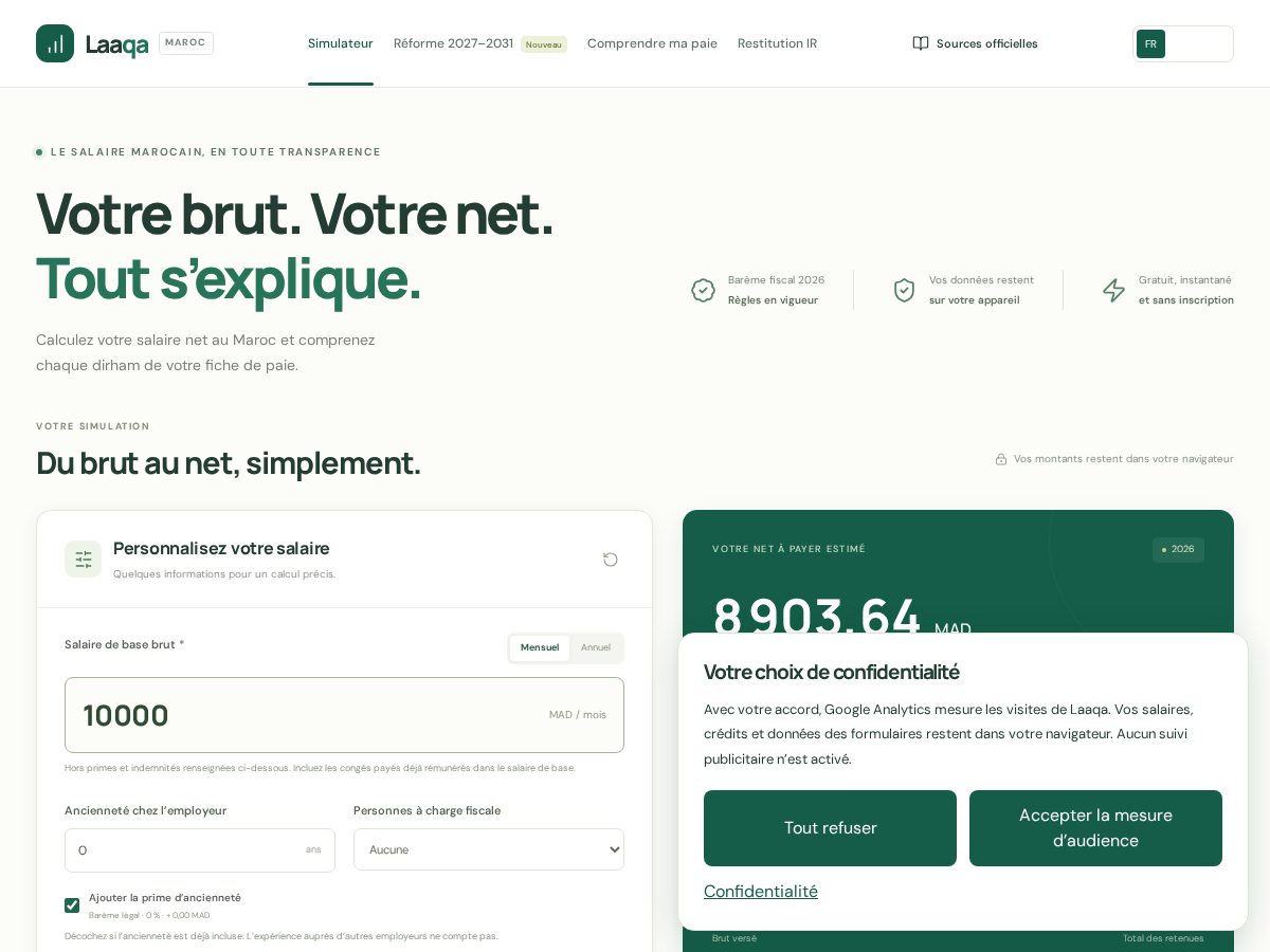 Landing-page snapshot of laaqa.com