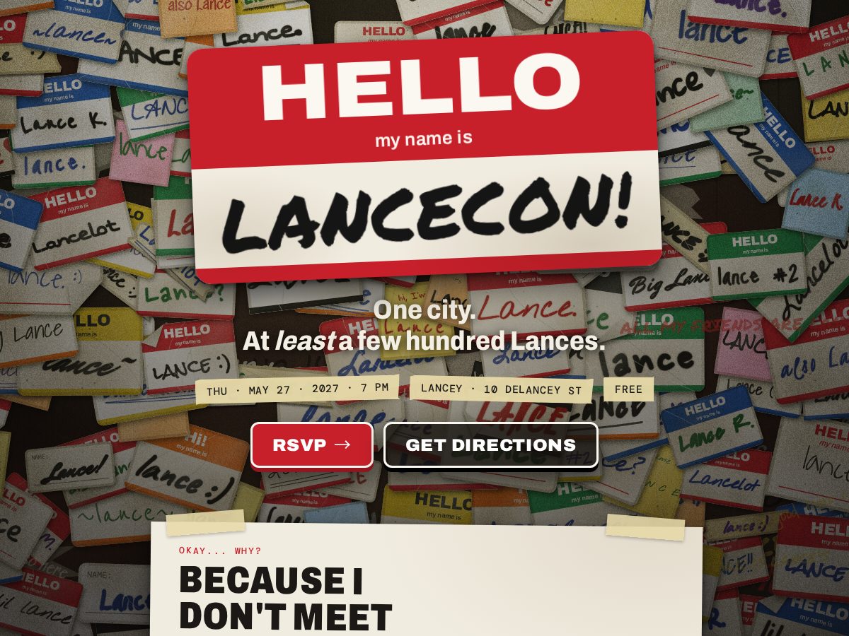 Landing-page snapshot of lancecon.com