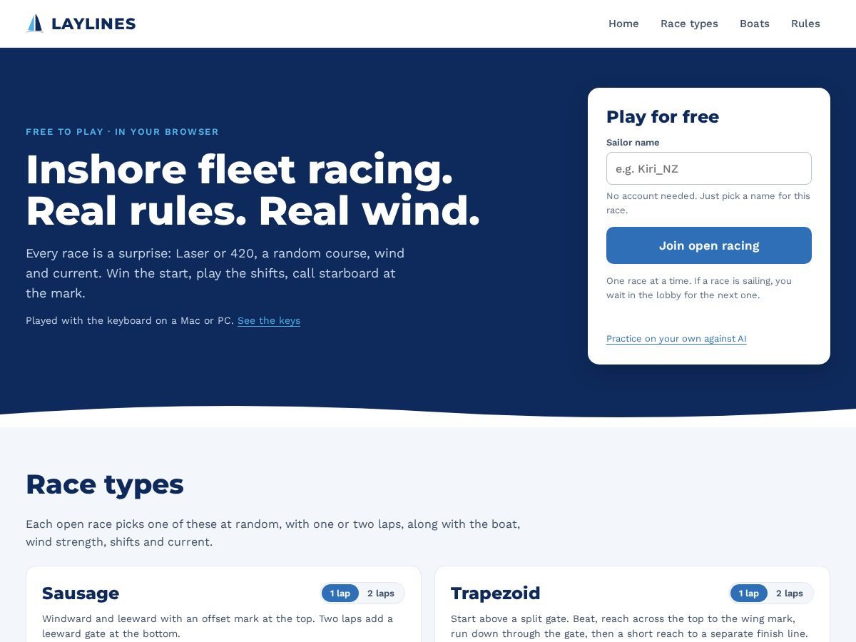 Landing-page snapshot of laylines.app
