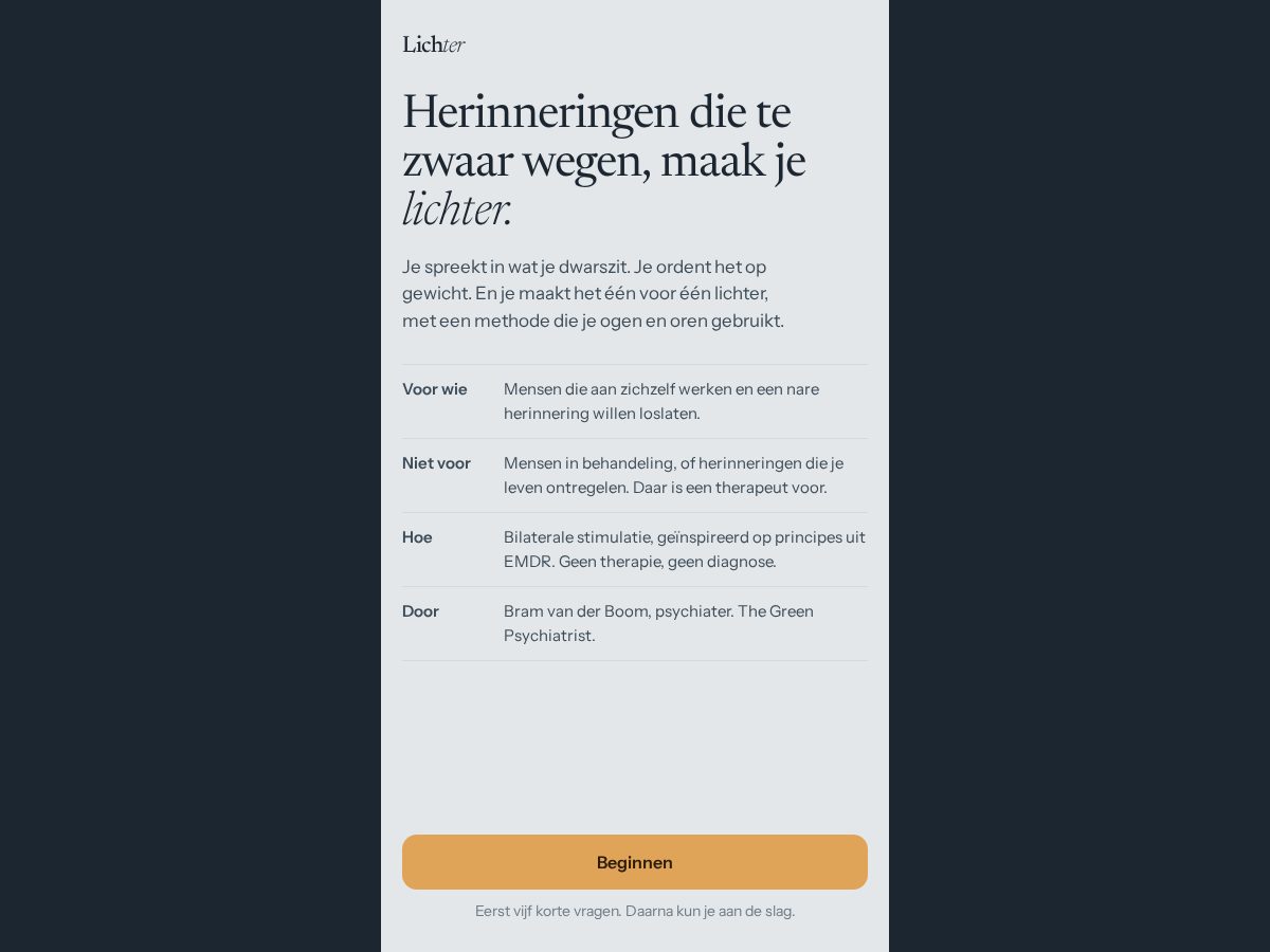 Landing-page snapshot of lichter.app