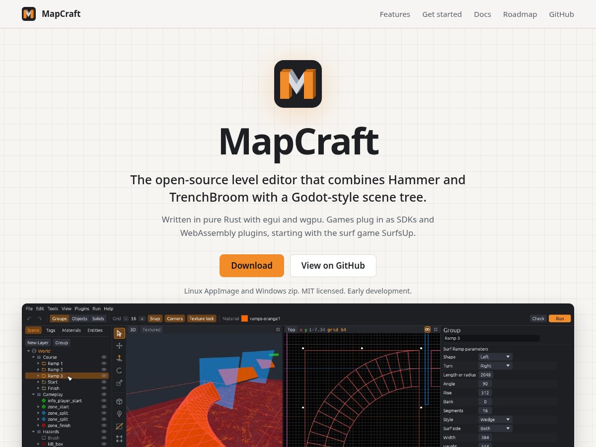 Landing-page snapshot of mapcraft.site