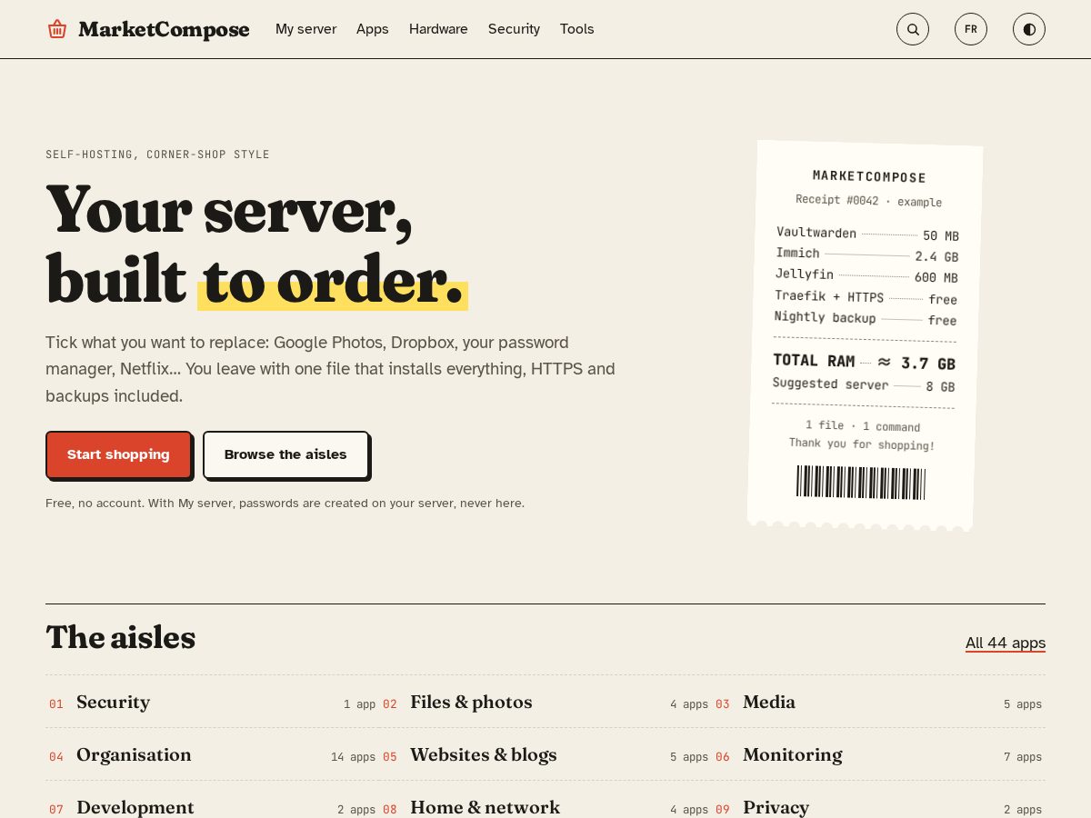 Landing-page snapshot of marketcompose.com