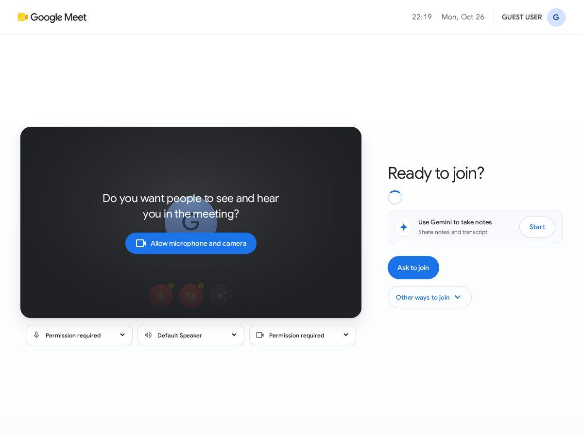Landing-page snapshot of meetgoogle.chat