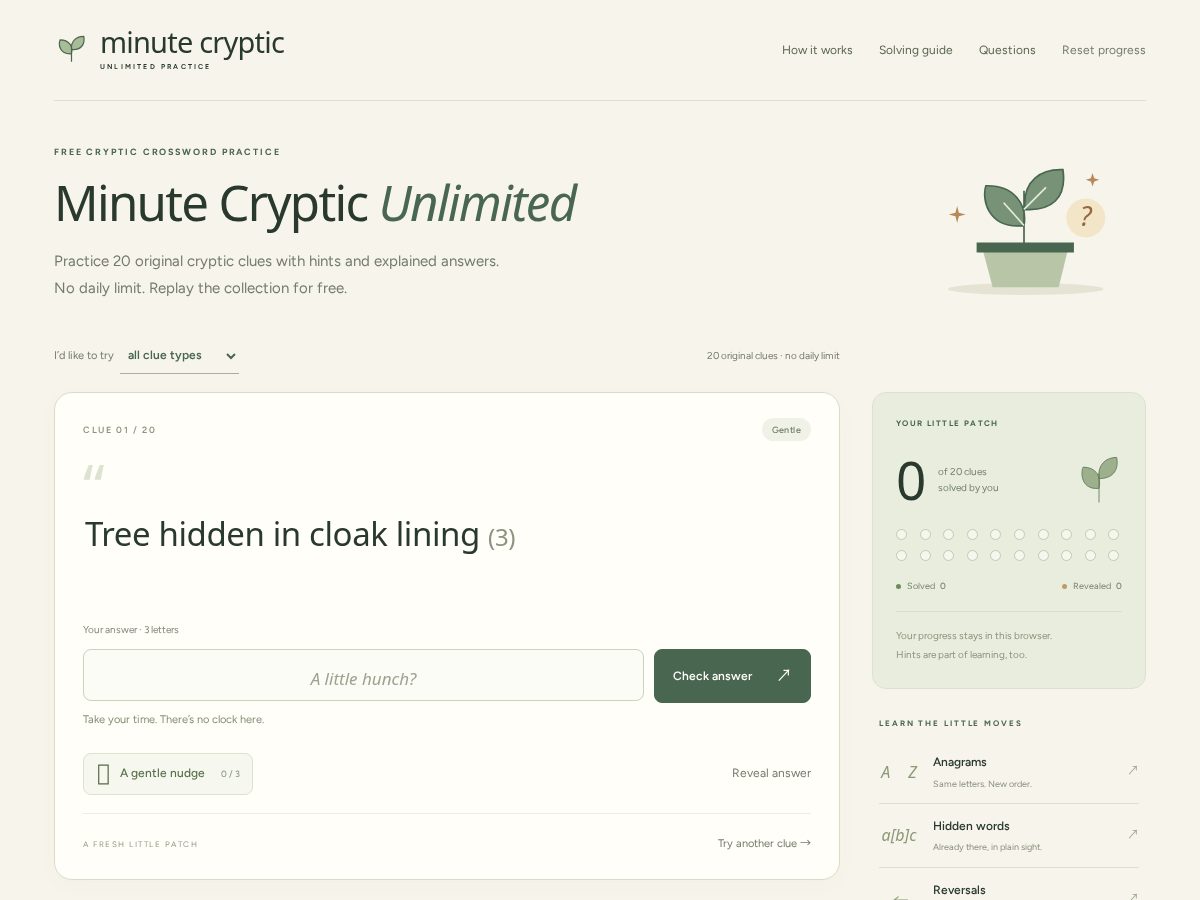 Landing-page snapshot of minutecryptic.top