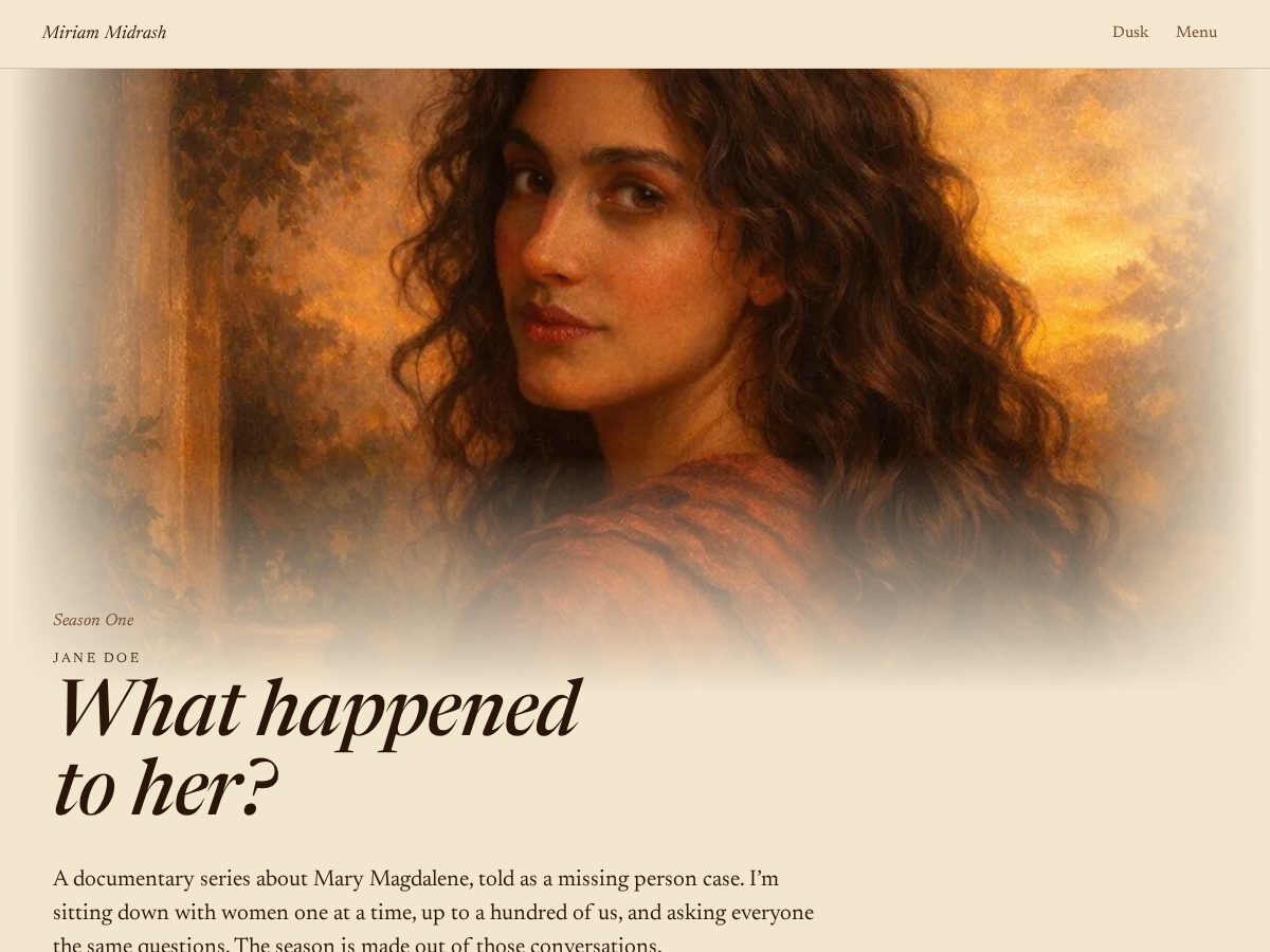 Landing-page snapshot of miriammidrash.org