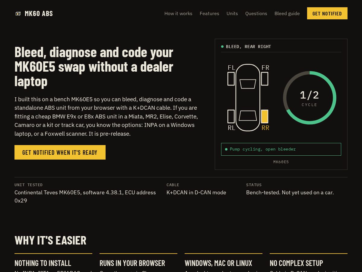 Landing-page snapshot of mk60abs.com