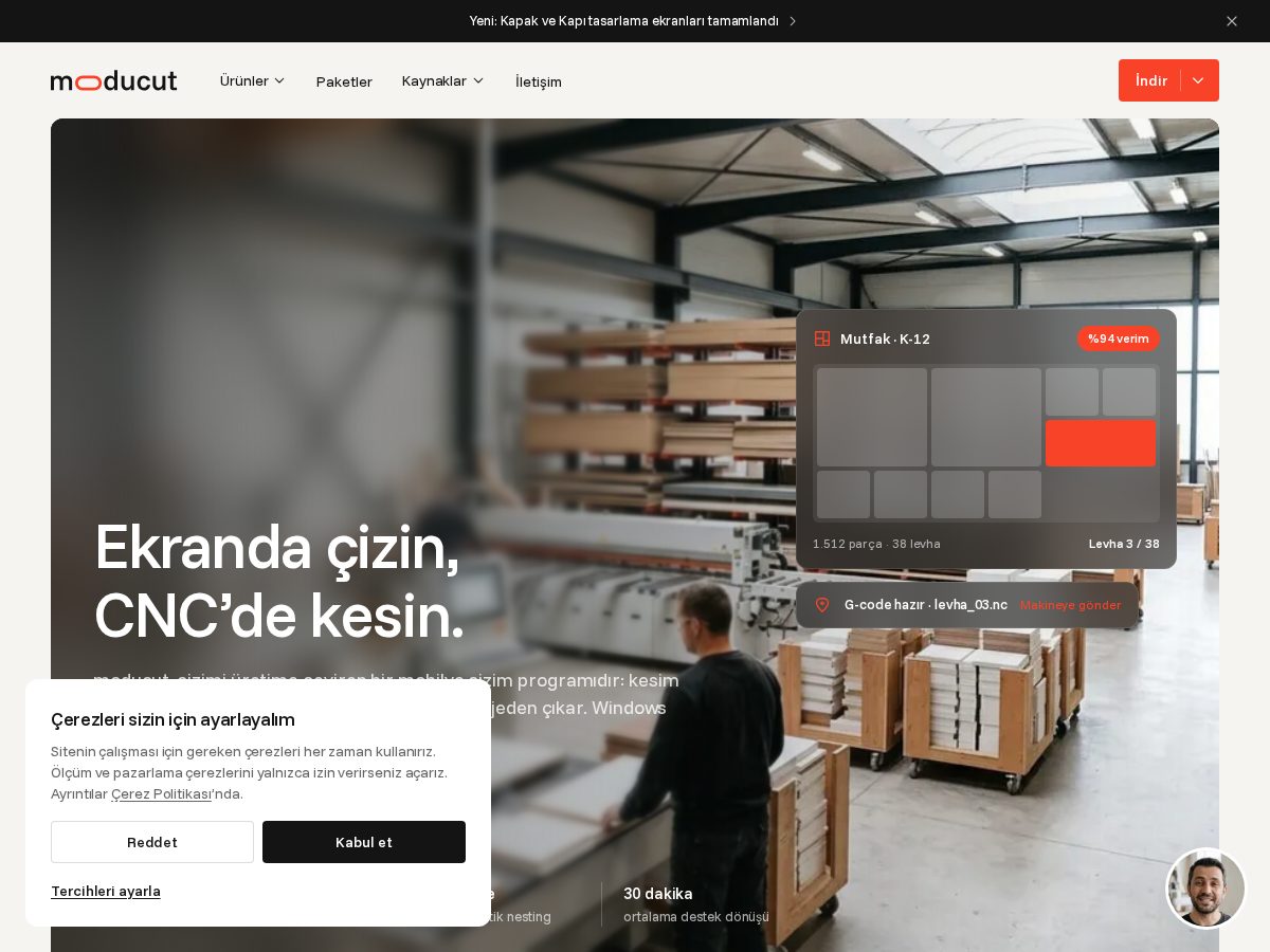 Landing-page snapshot of moducut.com