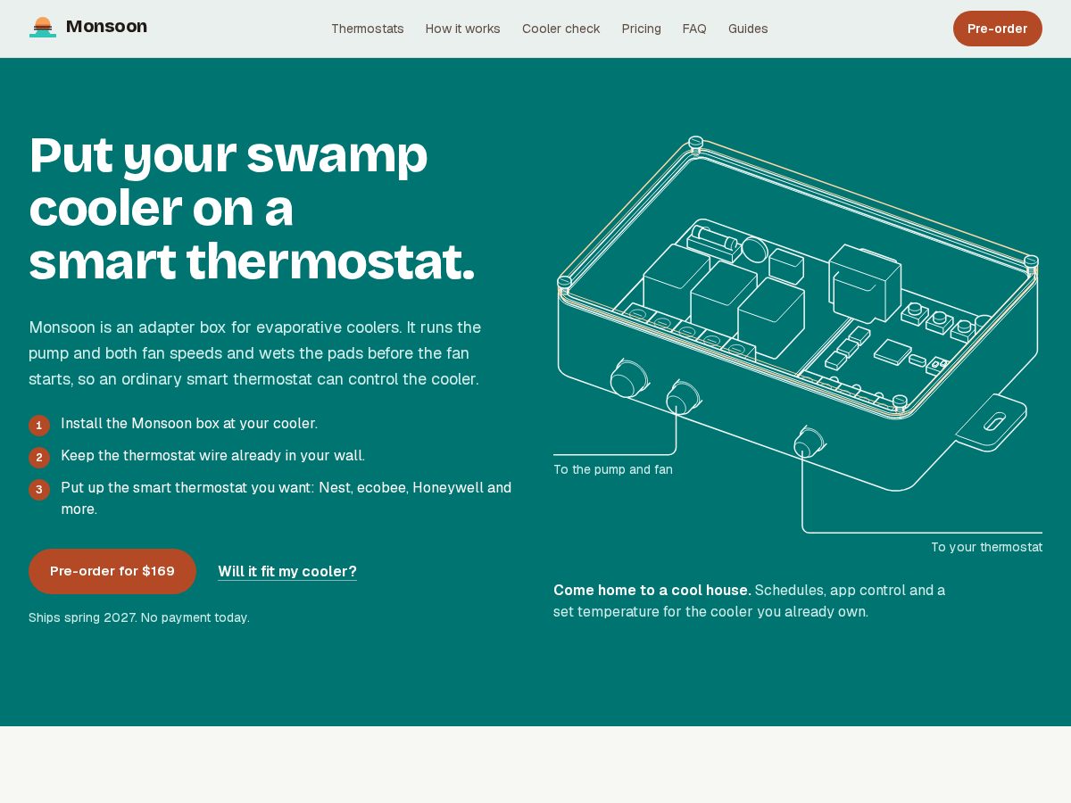 Landing-page snapshot of monsooncontrols.com