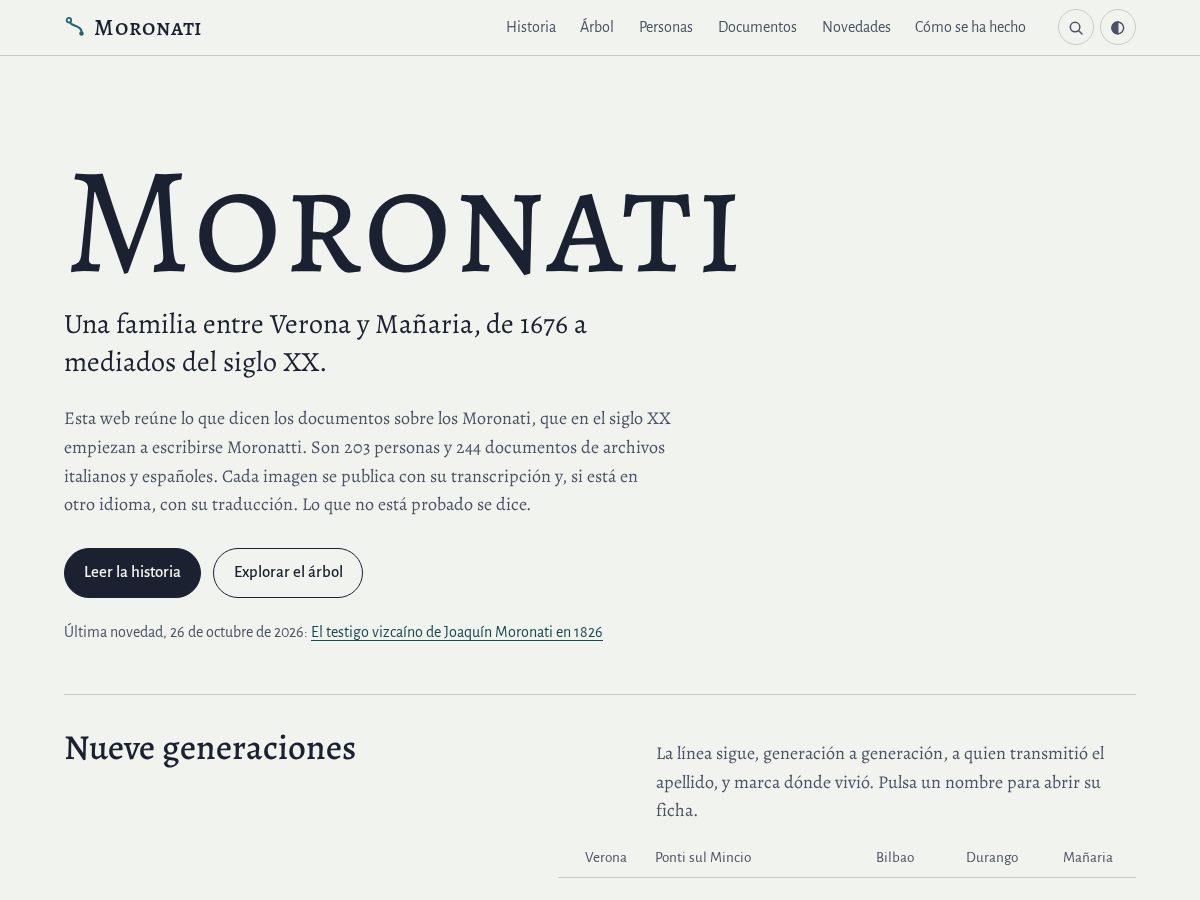 Landing-page snapshot of moronatti.family