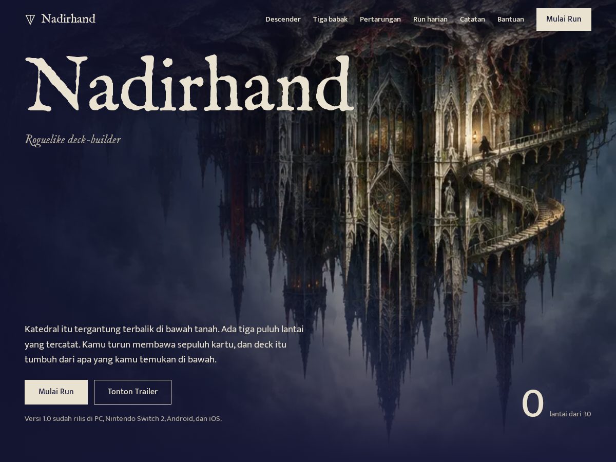 Landing-page snapshot of nadirhand.com