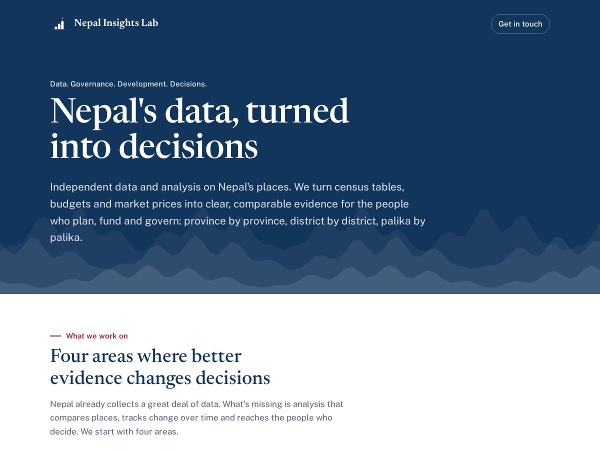 Landing-page snapshot of nepalinsightslab.com