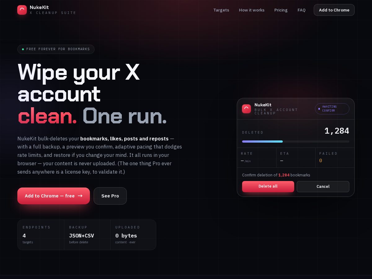 Landing-page snapshot of nukekit.site