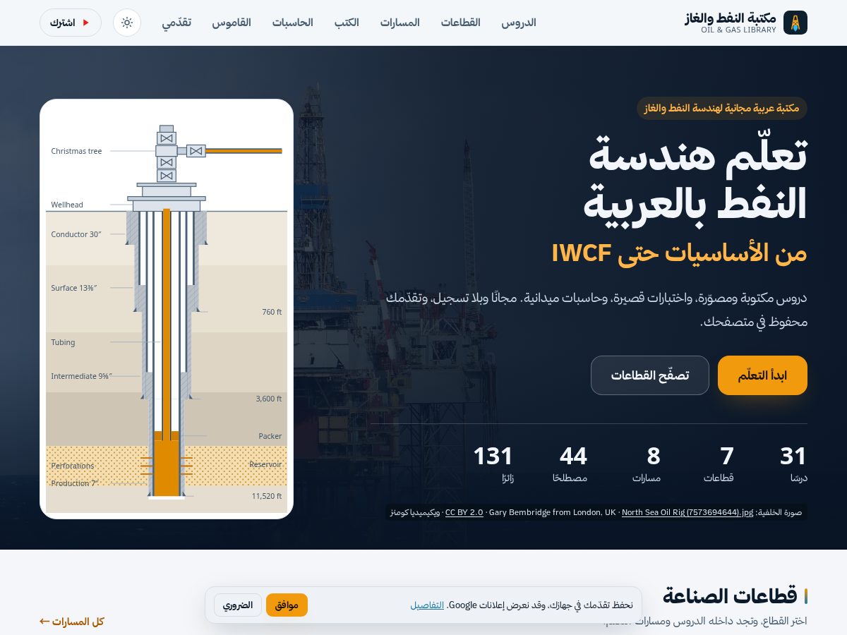 Landing-page snapshot of oilgaslibrary.com