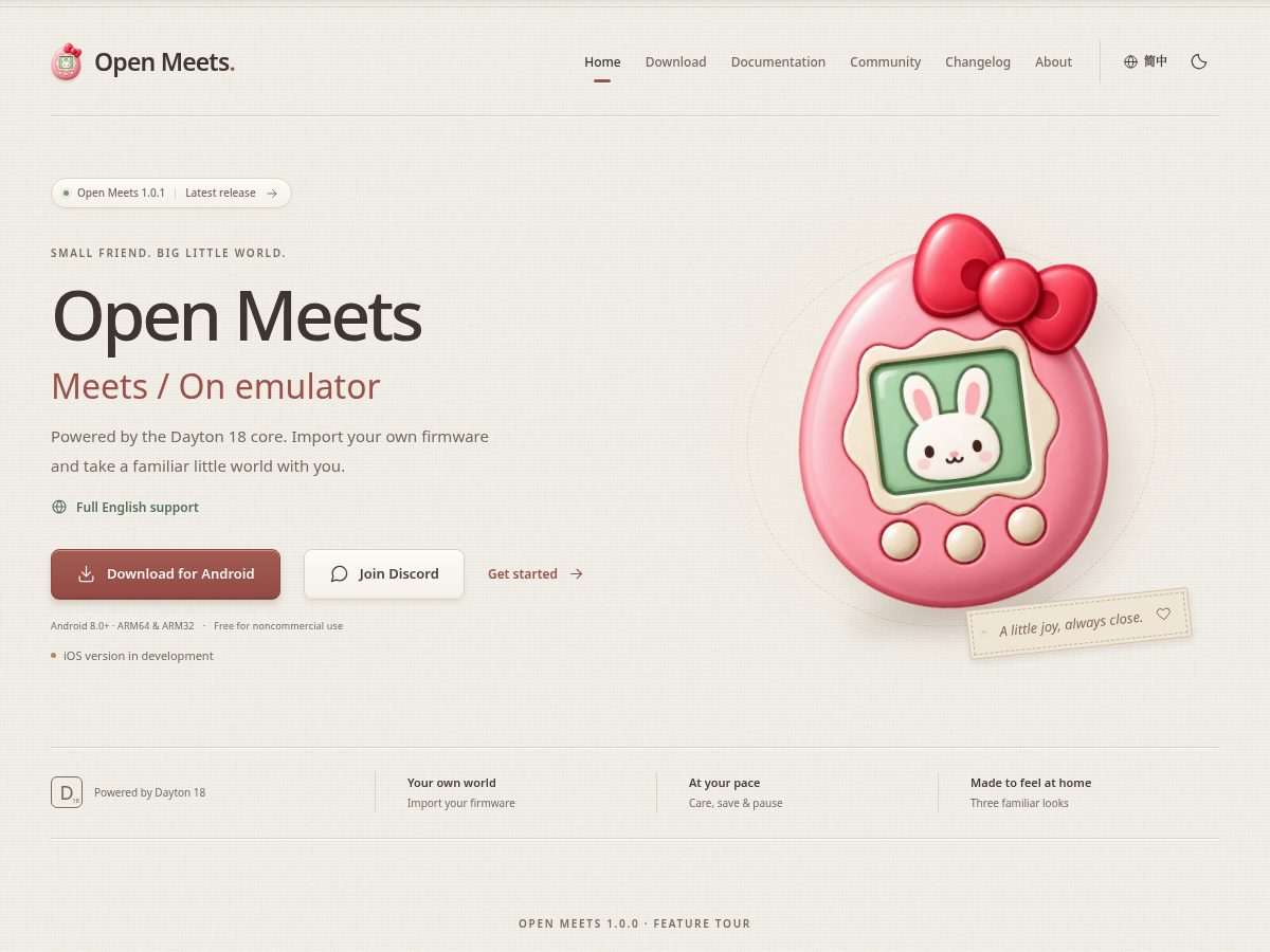 Landing-page snapshot of openmeets.app