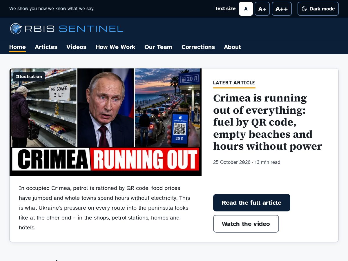 Landing-page snapshot of orbissentinel.com