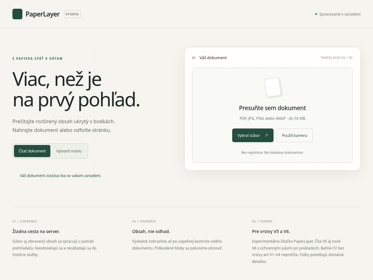 Landing-page snapshot of paperlayer.online