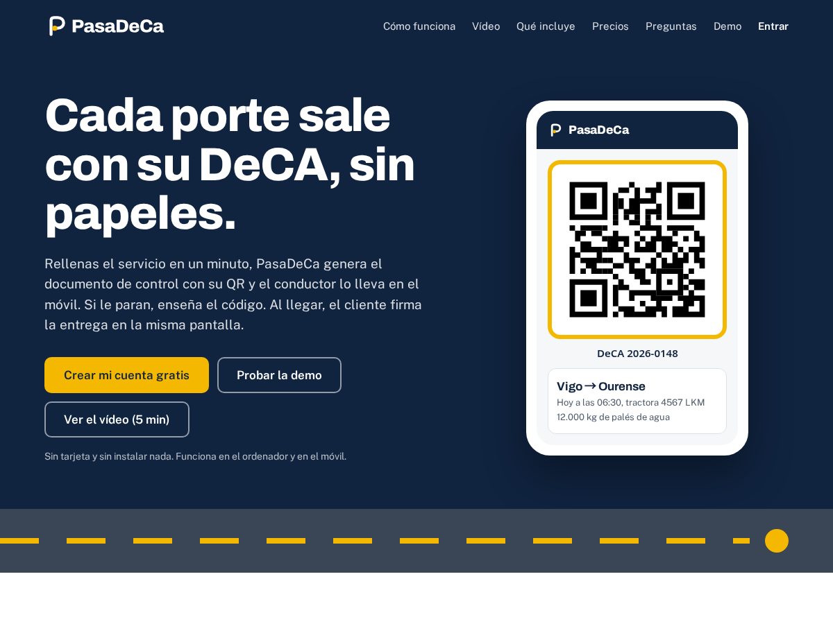 Landing-page snapshot of pasadeca.com