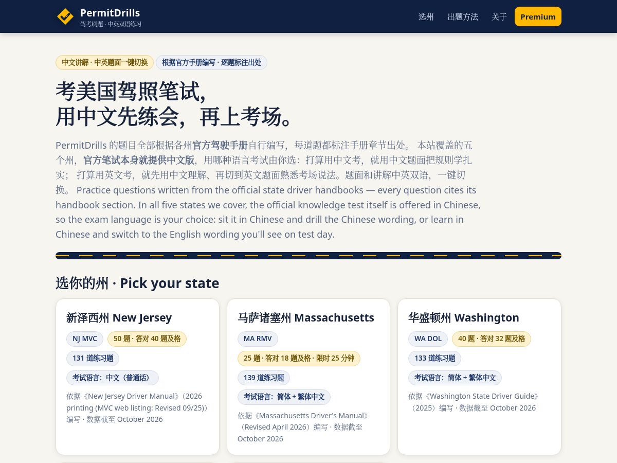 Landing-page snapshot of permitdrills.com