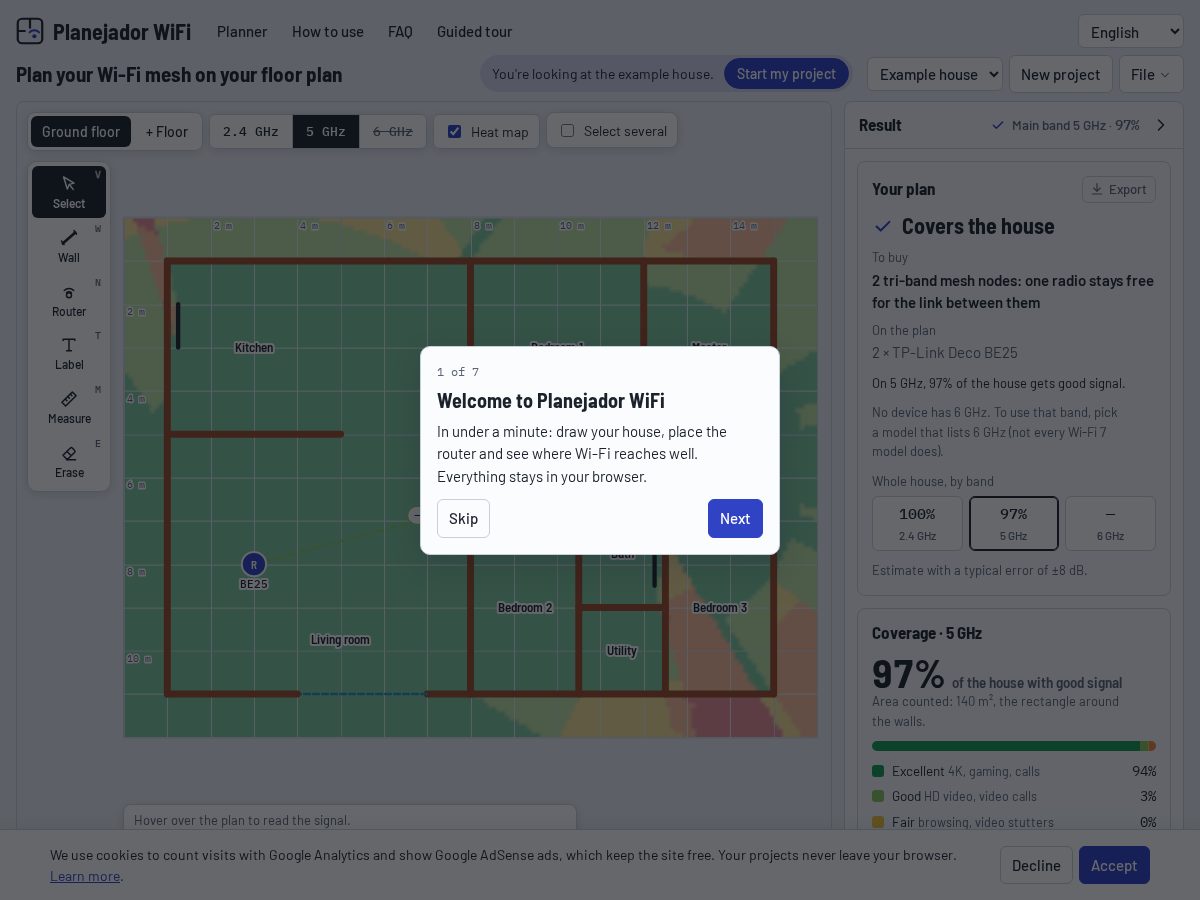 Landing-page snapshot of planejadorwifi.com