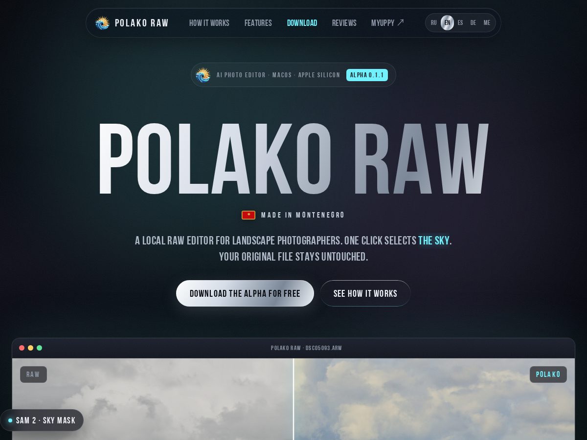 Landing-page snapshot of polakoraw.com