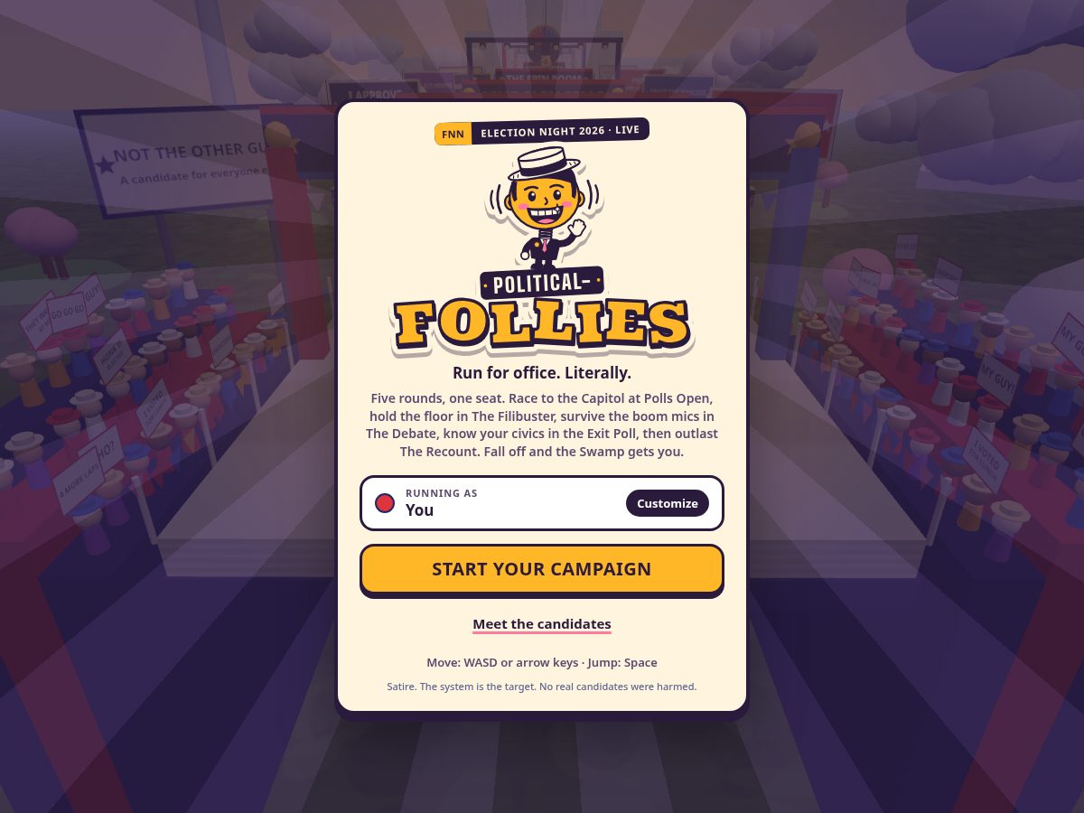 Landing-page snapshot of political-follies.com