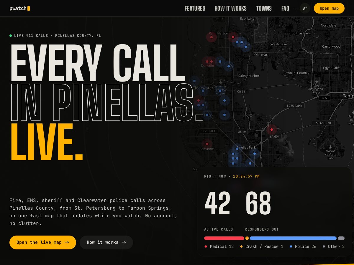 Landing-page snapshot of pwatch.live