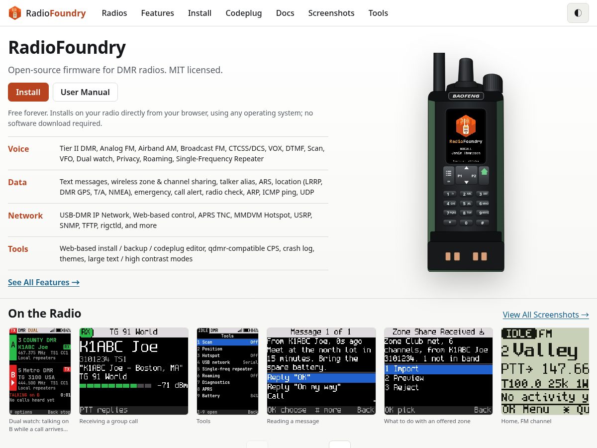 Landing-page snapshot of radiofoundry.com