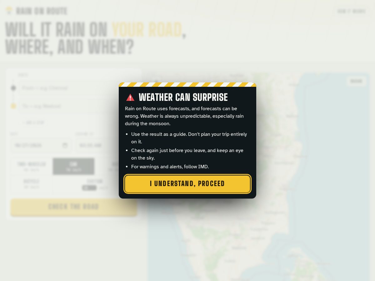 Landing-page snapshot of rainonroute.cyou