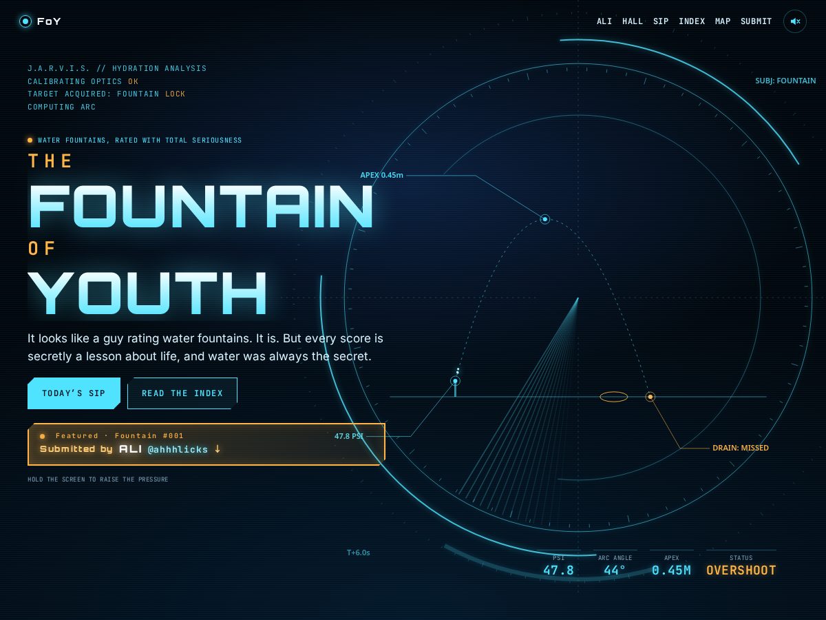 Landing-page snapshot of ratemyfountain.com