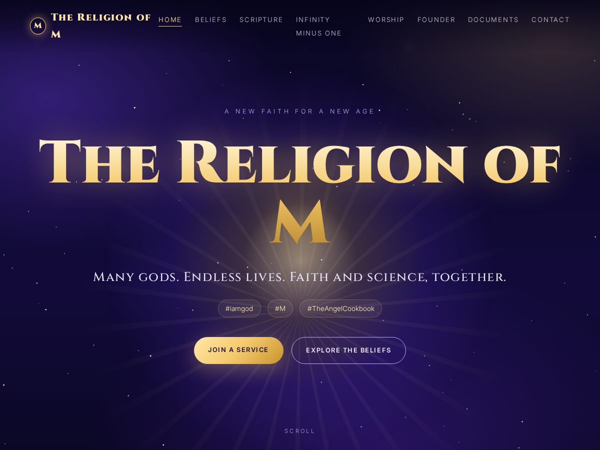 Landing-page snapshot of religionofm.org