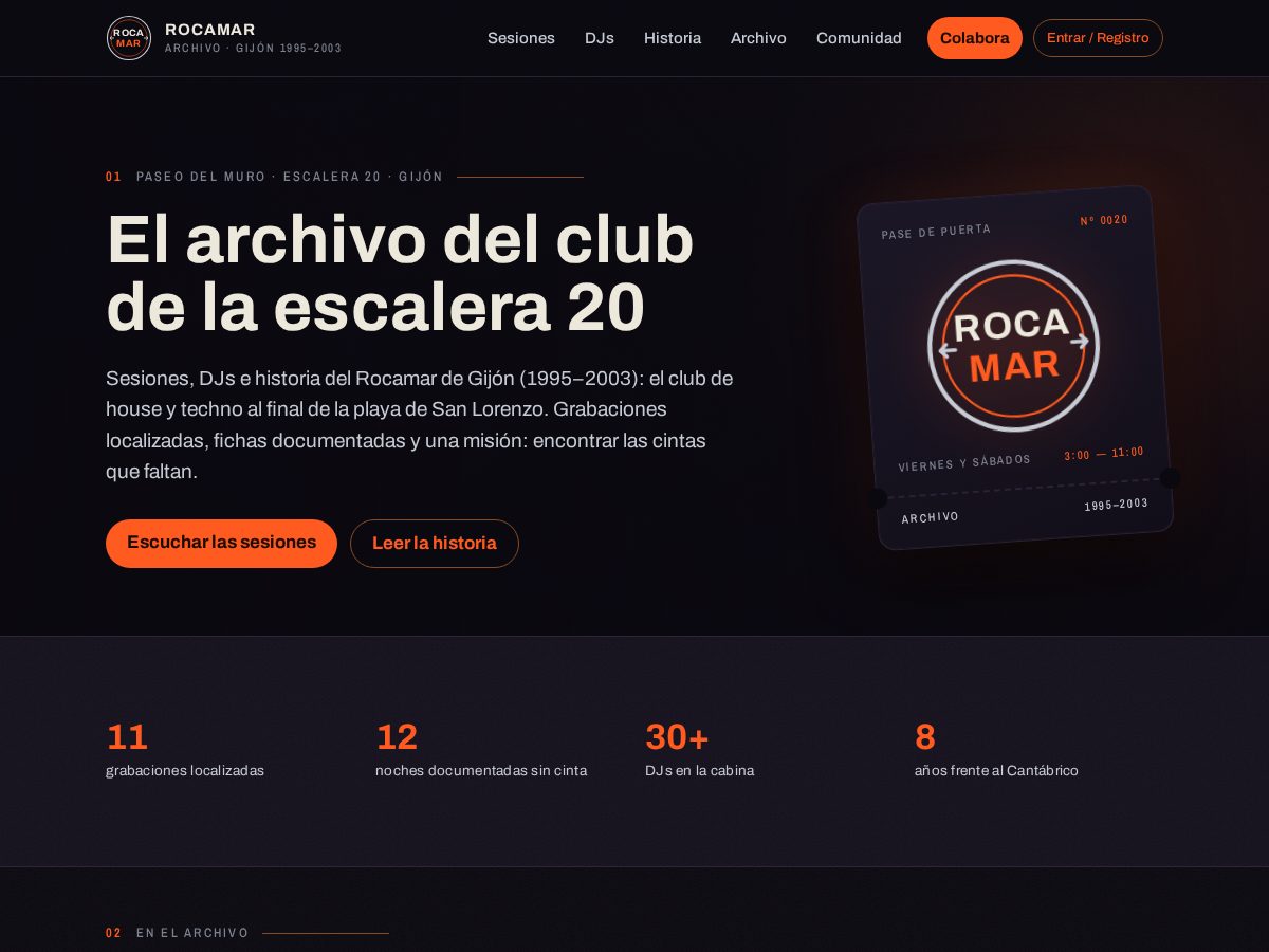 Landing-page snapshot of rocamar.club