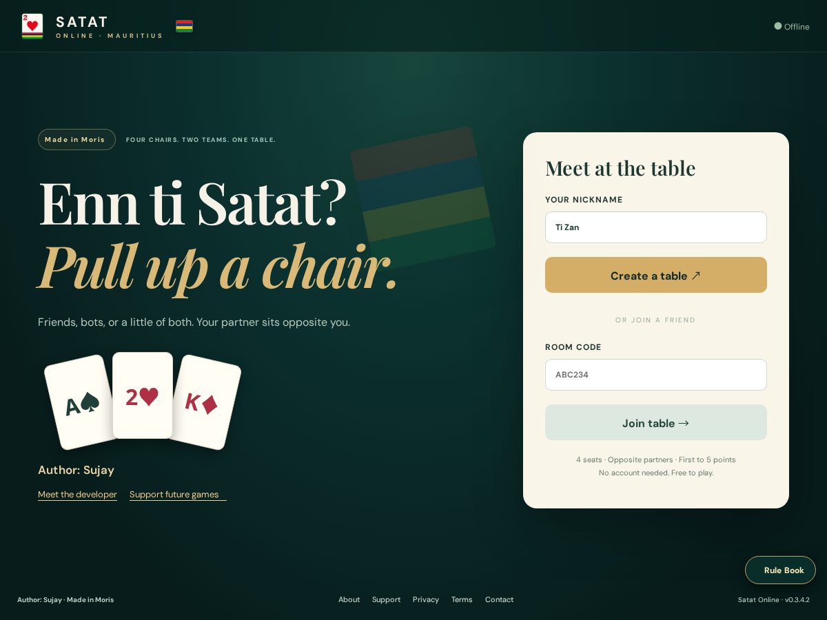 Landing-page snapshot of satatonline.com